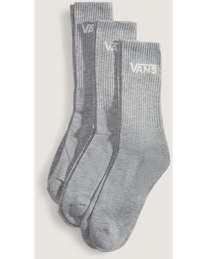 Vans Calcetines Altos Classic (3 Pares) Hombre, Talla: L (48-51​ - Gris
