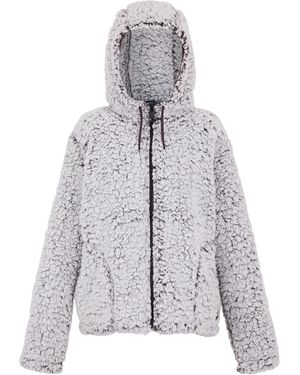 Regatta Ladies Zelpha Fluffy Hooded Fleece Jacket (Deep Plum) - Grey