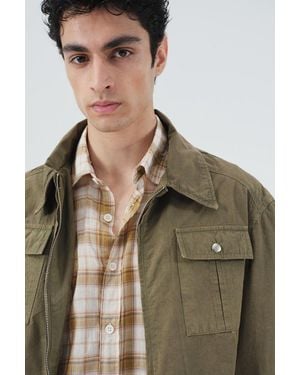 Giesto Cotton Poplin Zipper Vest - Green