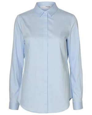 SELECTED Blouse Lange Mouw 16097573 Romie - Blauw