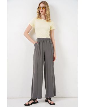 Bigdart Wide Leg Trousers With Elastic Waist - White