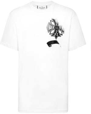 Philipp Plein T-Shirt Ronde Hals Ss Crest - Wit