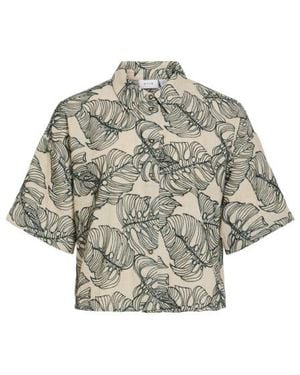 Vila Viflura 24 Shirt1 Zand Dessin - Grijs