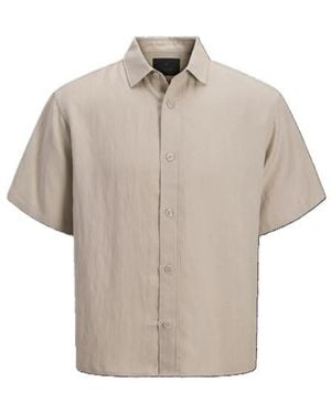 Jack & Jones Jprblaskye Tencel Ss Shirt Zand - Naturel