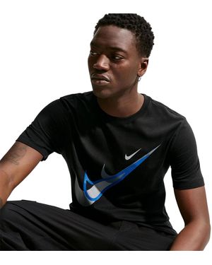 Nike T-Shirt Met Swoosh-Print - Zwart