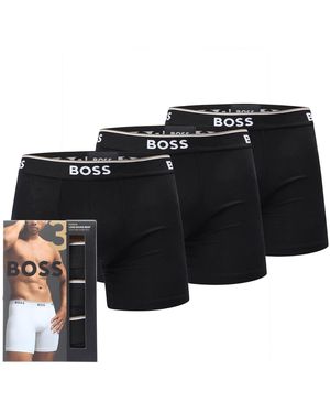 BOSS 3 Pack Of Long Stretch Cotton Boxer Briefs - Black