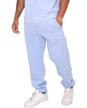 Blank Essentials Joggingbroek Voor Met Gebogen Logo - Blauw