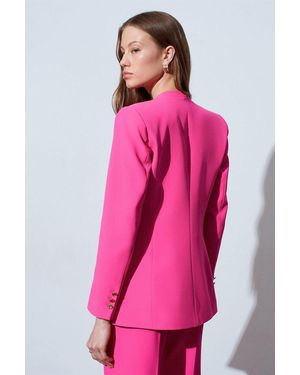 Dilvin Slim Fit Crepe Blazer Jack - Roze