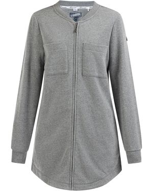 Dreimaster Lang Sweatvest Takelage Dames Grijs Melange