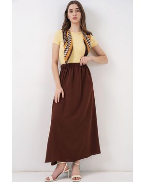 Bigdart Maxi Skirt With Elastic Waist - Brown