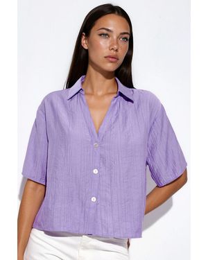Busem Cropped Relaxed Shirt - Paars
