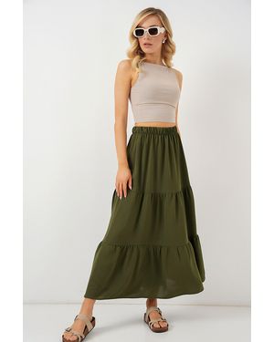 Bigdart Textuur Maxi Rok - Groen