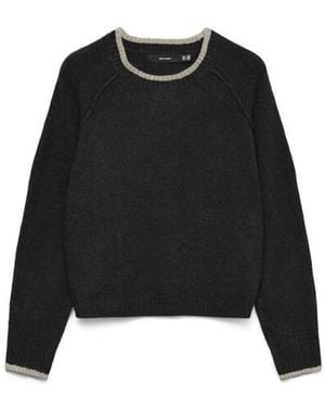 Vero Moda Vmaquarius Ls O-Neck Raglan Pullover Bf - Zwart