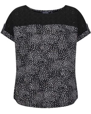 Regatta Jaida Abstract Shell Blouse Met Korte Mouwen - Zwart