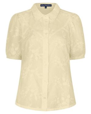 Red Button Blouse Korte Mouw Srb4826 Victoria - Geel