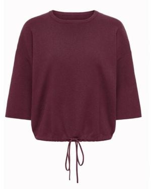 ONLY Onlsiteri Ss Loose Tie O-Neck Top C - Paars