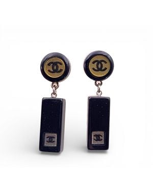CHANEL Plastic Oorbellen - Blauw