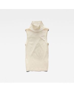 G-Star Fabric Mix Funnel Tank Top - Naturel