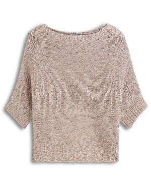 Summum Wrap Sweater Subtle Sequin Blend Knit Sweaters 7S8030-70094 - Naturel