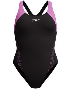 Speedo Hyprbm Splc Racerback Ééndelig Badpak - Zwart