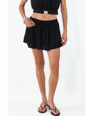 Busem High-Waist A-Line Mini Skirt - Black