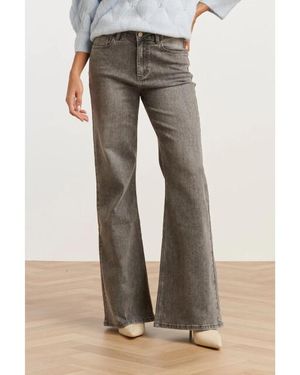 Smashed Lemon Mediumblauwe Flared Jeans - Grijs