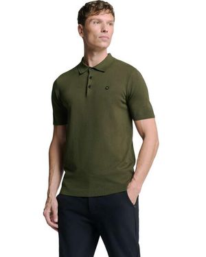 No Excess Pullover Short Sleeve Polo Button S Dark Moss - Groen