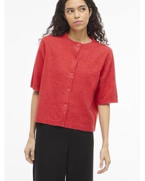 Vila Viliga 2/4 O-Neck Knit Cardigan N - Rood