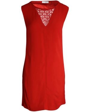Sandro Paris Mouwloze Jurk Met V-Hals En Kanten Details - Rood