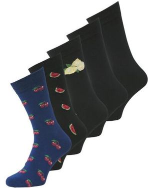 Jack & Jones Sokken Jacthor Fruitprint 5-Pack Kerst/Watermeloen/Citroen - Blauw