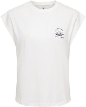 ONLY Onlshelina Ss Top Box Jrs Dessin - Wit
