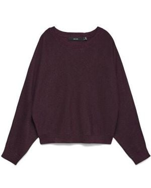 Vero Moda Vmhappyglitter Ls O-Nk Batwing Pull - Paars