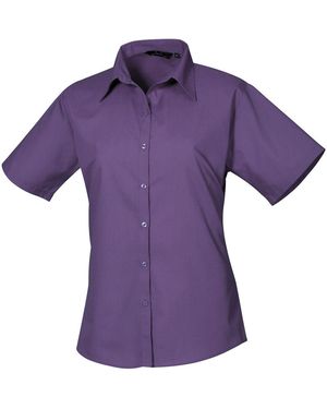 PREMIER Popeline Blouse Met Korte Mouwen - Paars