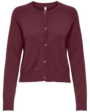 ONLY Onlkatia Ls Short Cardigan Cc Knt Bordeaux - Paars