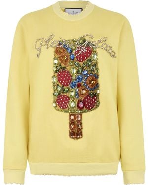 Philipp Plein Washed Sweatshirt Gelato - Geel