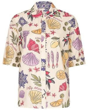 Lofty Manner Blouse Korte Mouw Re13 Iris - Roze