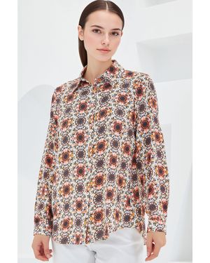 Bigdart Patterned Long Sleeve Shirt - Orange