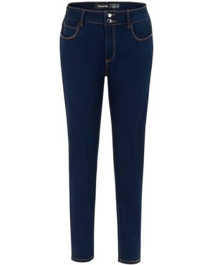 Firetrap Katoenen Skinny Jeans Voor (Marine) - Blauw