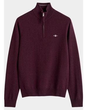 GANT Half Zip Lamswollen Trui Met Korte Rit 87313/667 - Paars