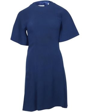 Sandro Yoko Jurk Van Crêpe Met Plooien - Blauw