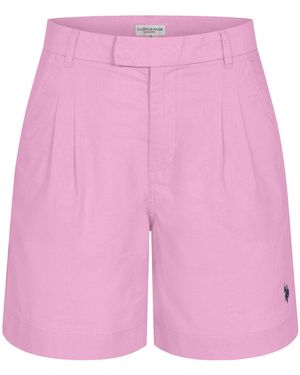 U.S. POLO ASSN. Linnen Shorts Van Linnen-Katoenmix - Roze