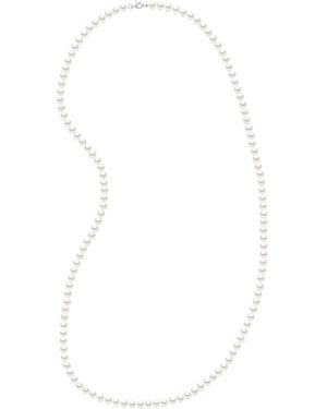 Ateliers Saint Germain Necklace- Long Necklace Real Cultured Freshwater Pearls Semi Round 6-7 Mm - White