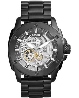 Fossil Me3080 Automatic Skeleton Watch, Stainless Steel - Black