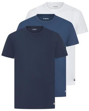 G-Star Ondershirt Bamboe Cove T-Shirt Ronde Hals 3-Pack Effen Blauw/Wit