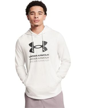 Under Armour Rival Terry Grafische Hoodie - Wit
