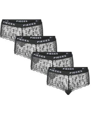 Pieces Hipster Pclogo Lace 4-Pack - Zwart