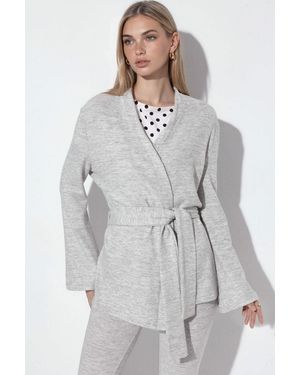 Busem Gestrikte Cardigan Met Ceintuur - Grijs