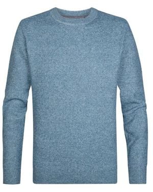 Petrol Industries Knitweark Round Neck Basic-3060-Kwr236 5202 Storm - Blauw