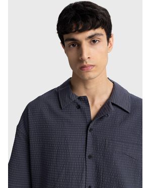 Giesto Textured Short Sleeve Shirt - Black