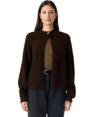 Y.A.S Yas Enya Ls Knit Cardigan S. Coffee Bean/Melange - Zwart